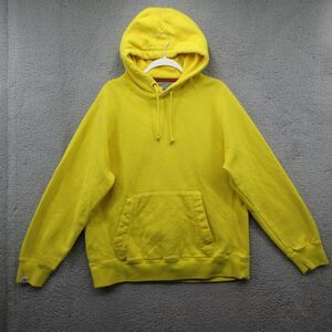 Russell Fleece Hoodie Pullover Sweatshirt Mens Large Yellow‎